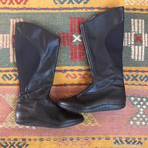 Tsubo Black Leather Riding Boots
